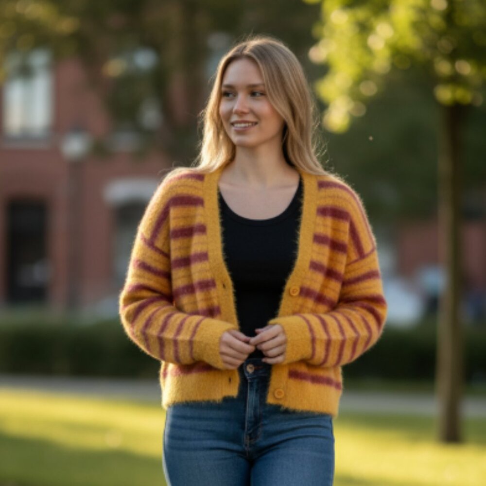 NWT LEVI'S CAT CARDIGAN SWEATER Fuzzy Wuzzy - Multi-Color